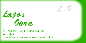 lajos opra business card